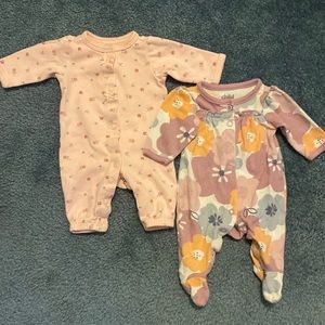 Carters girls size preemie sleepers.